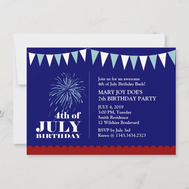 Invitation à la fête de l'anniversaire des enfants (Devant)