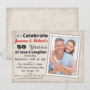 Invitation à la fête de l'anniversaire rétro avec