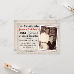 Invitation à la fête de l'anniversaire rétro avec 
