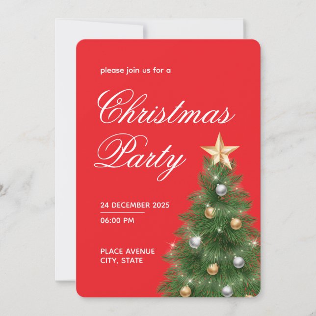 Invitation à la fête de l'arbre de Noël (Devant)