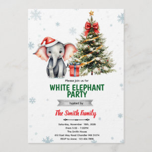 Invitation à la fête de l'éléphant de Noël