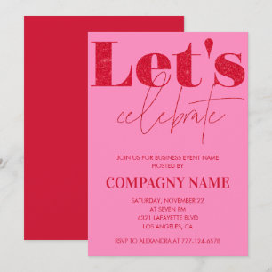 Invitation à la fête de l'entreprise rose Célébron