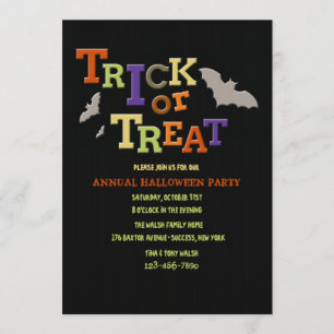 Invitation à la fête de l'Halloween
