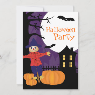 Invitation à la fête de l'Halloween à Scarecrow