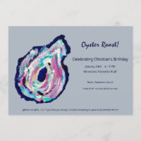 Invitation à la fête de l'huître grillée en gris c