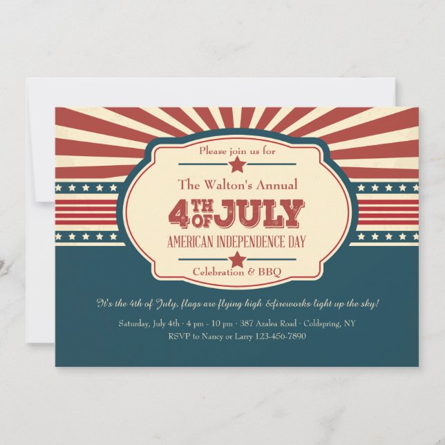 Invitation à la fête de l'indépendance américaine (Devant)