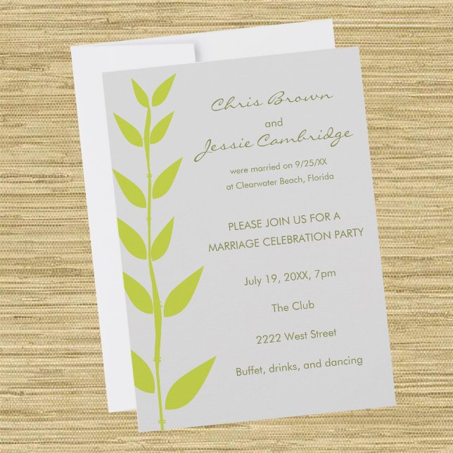 Invitation à la fête de mariage avec bambou printa (Créateur téléchargé)