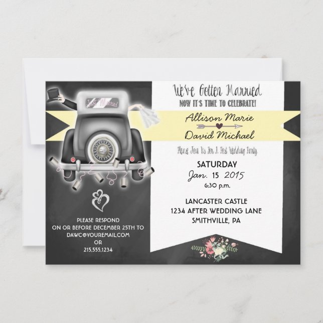 Invitation à la fête de mariage de l'après-table d (Devant)