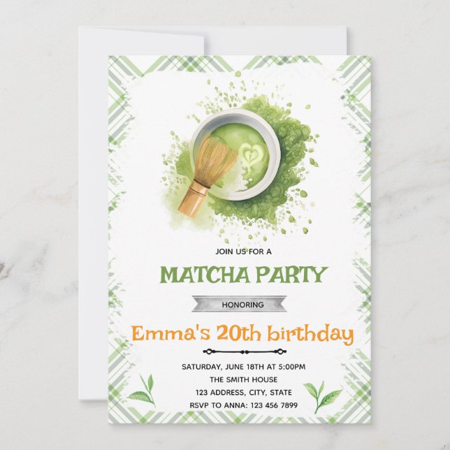 Invitation à la fête de Matcha (Devant)