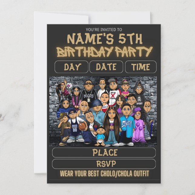 Invitation à la fête de Mijos Thème 90s Anniversai (Devant)