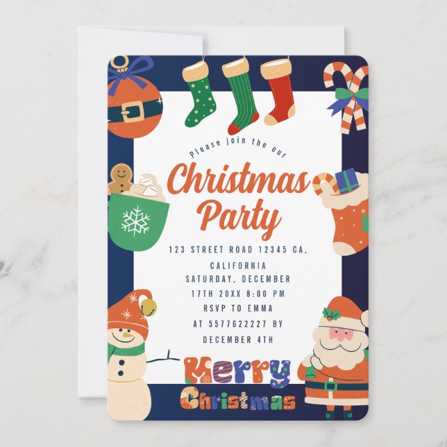 Invitation à la fête de Noël (Devant)