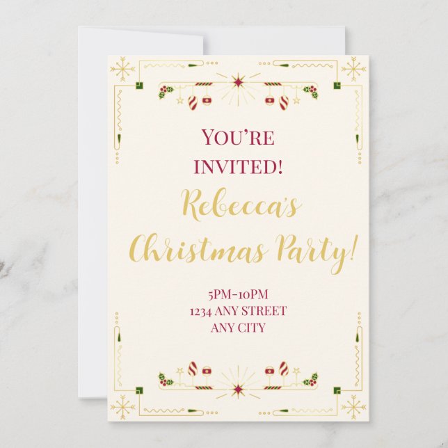 Invitation à la fête de Noël (Devant)