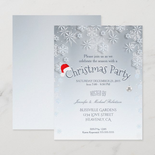 Invitation à la fête de Noël (Devant / Derrière)