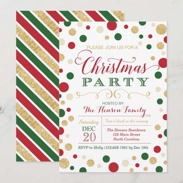 Invitation à la fête de Noël (Devant / Derrière)