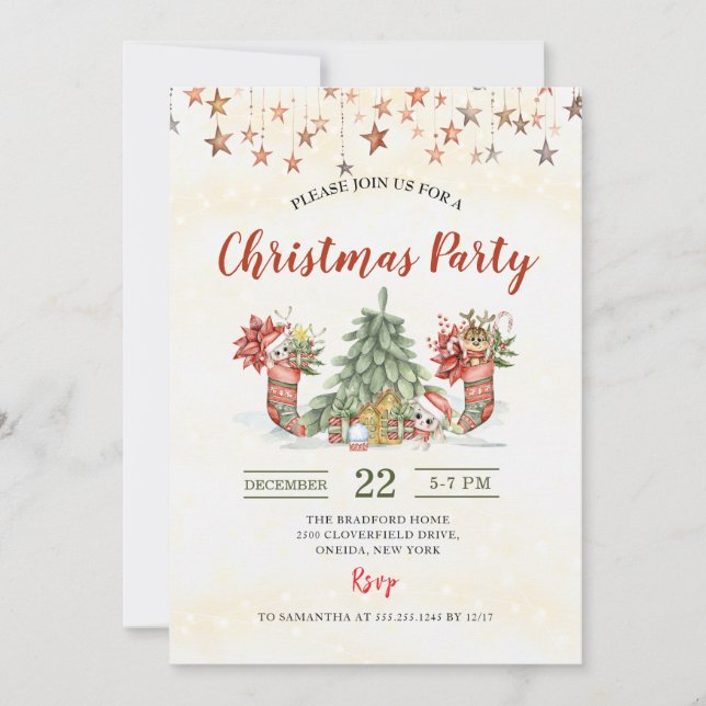 Invitation à la fête de Noël (Devant)