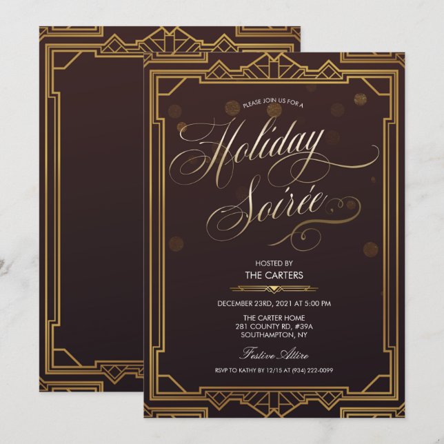 Invitation à la fête de Noël (Devant / Derrière)
