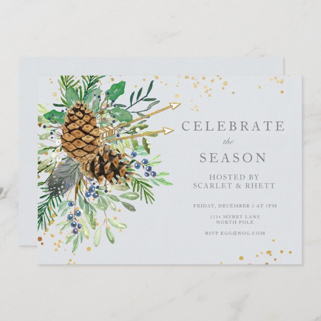 Invitation à la fête de Noël (Devant / Derrière)