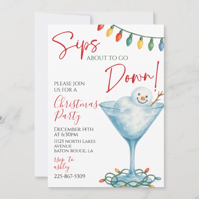 Invitation à la fête de Noël (Devant)