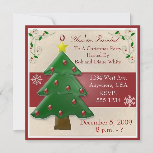 Invitation à la fête de Noël (Devant)