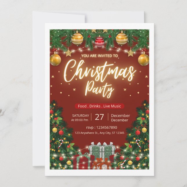 Invitation à la fête de Noël (Devant)