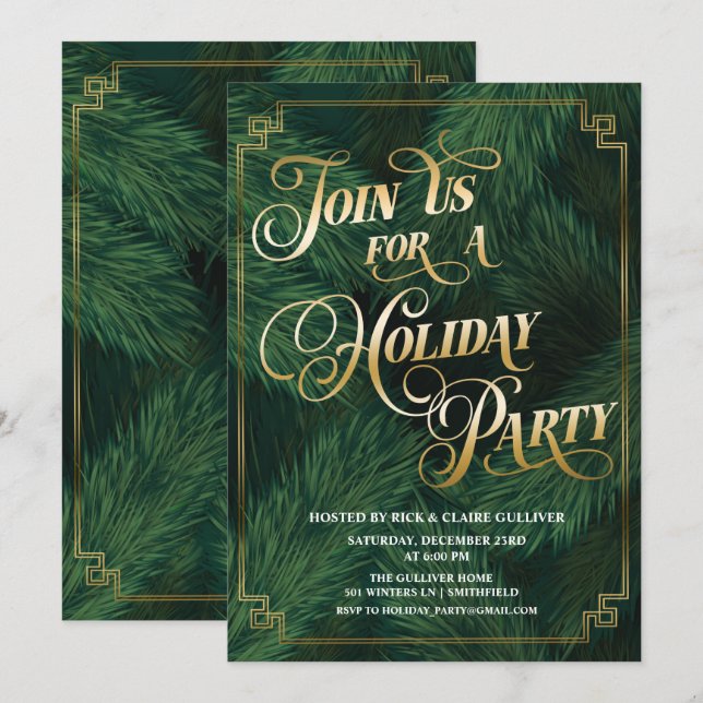 Invitation à la fête de Noël (Devant / Derrière)