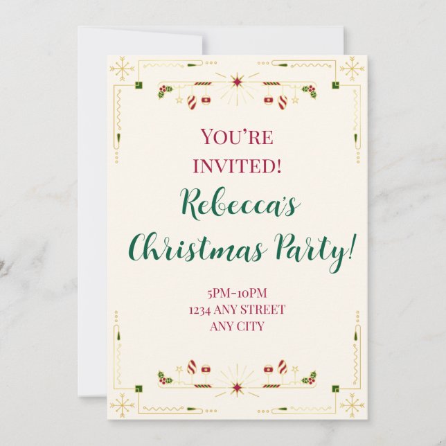 Invitation à la fête de Noël (Devant)