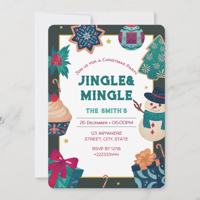 Invitation à la fête de Noël (Devant)