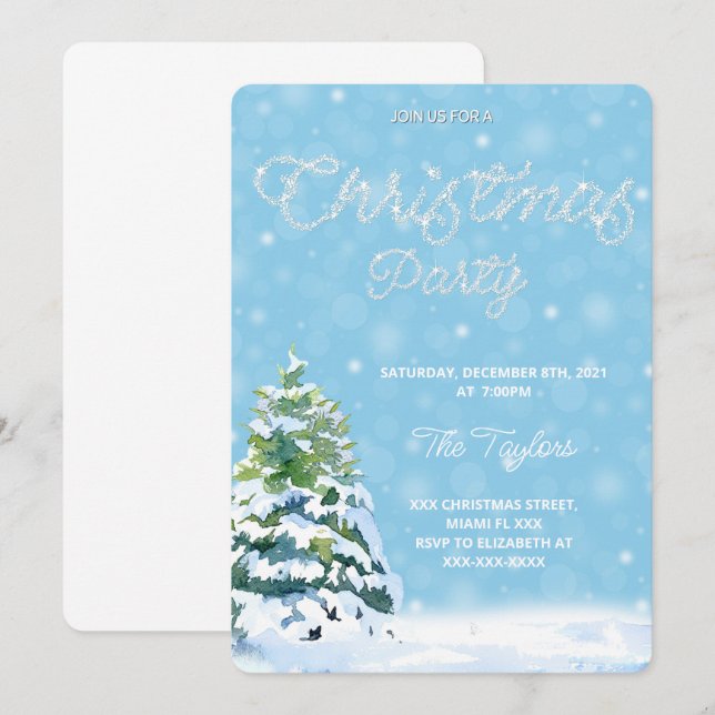 Invitation à la fête de Noël (Devant / Derrière)