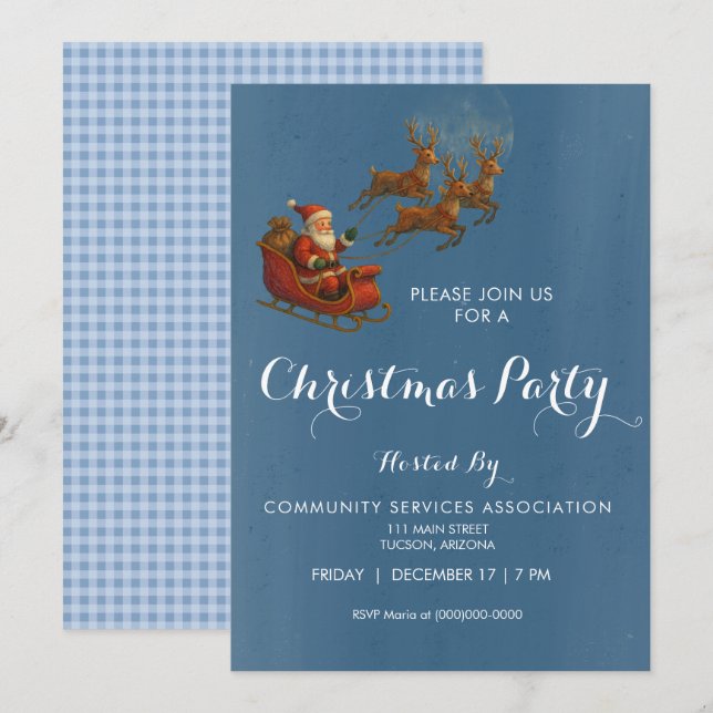 Invitation à la fête de Noël (Devant / Derrière)