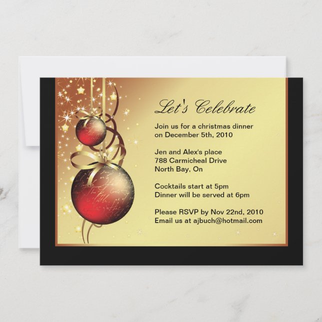 Invitation à la fête de Noël (Devant)