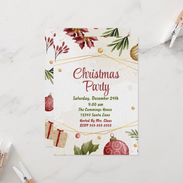 Invitation à la fête de Noël (Devant/Arrière en situation)
