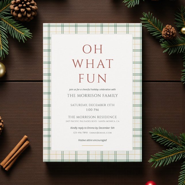 Invitation à la fête de Noël à carreaux (Créateur téléchargé)