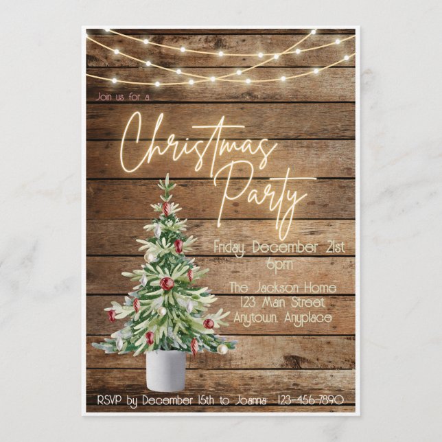 Invitation à la fête de Noël à la ferme (Devant)