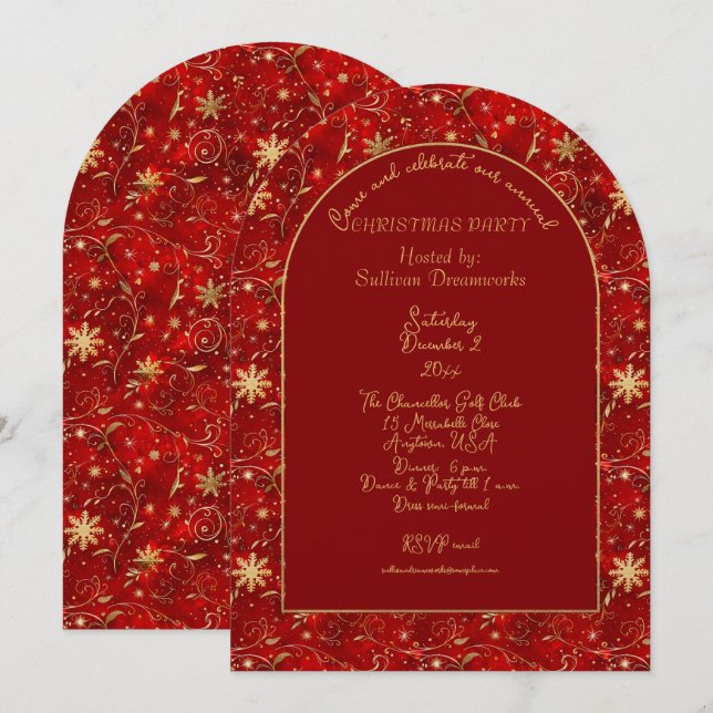 Invitation à la fête de Noël annuelle d'entreprise (Devant / Derrière)