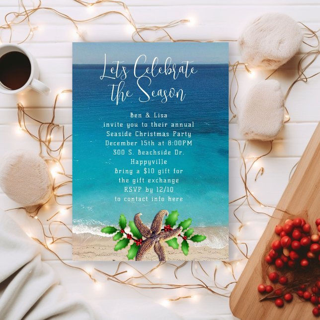 Invitation à la fête de Noël au bord de la mer sur (Créateur téléchargé)