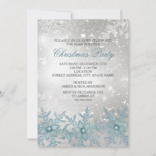 Invitation à la fête de Noël au flocon de neige en