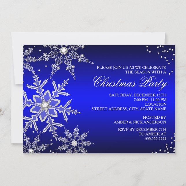 Invitation à la fête de Noël au flocon de neige en (Devant)