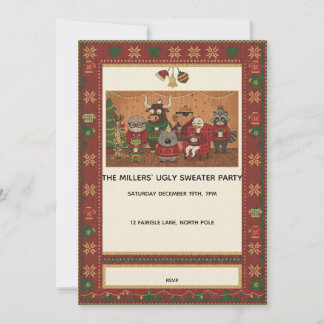 Invitation à la fête de Noël au pull moche