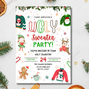 Invitation à la fête de Noël au pull moche, Noël