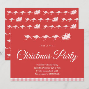 Invitation à la fête de Noël australienne Kangouro