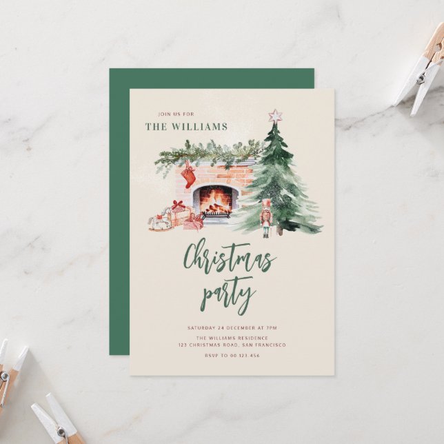 Invitation à la fête de Noël autour de l'arbre de  (Devant/Arrière en situation)