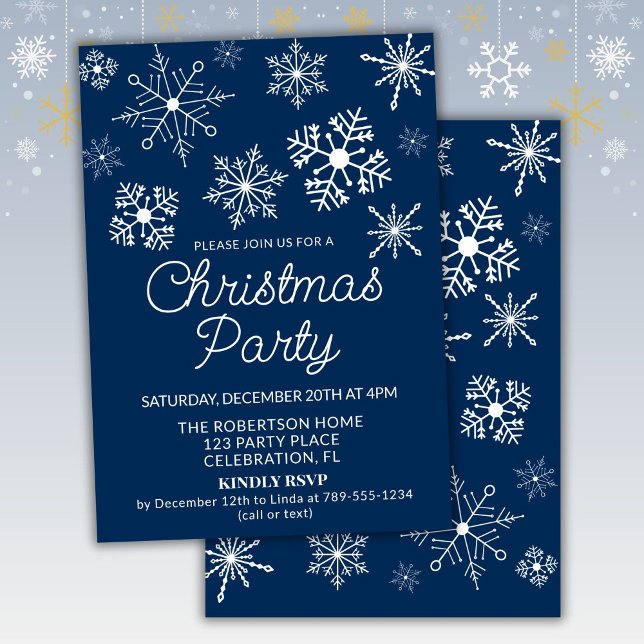 Invitation à la fête de Noël aux flocons de neige  (Créateur téléchargé)