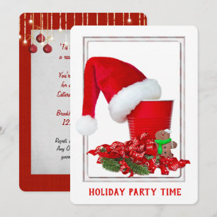 Invitation à la fête de Noël avec gobelet rouge