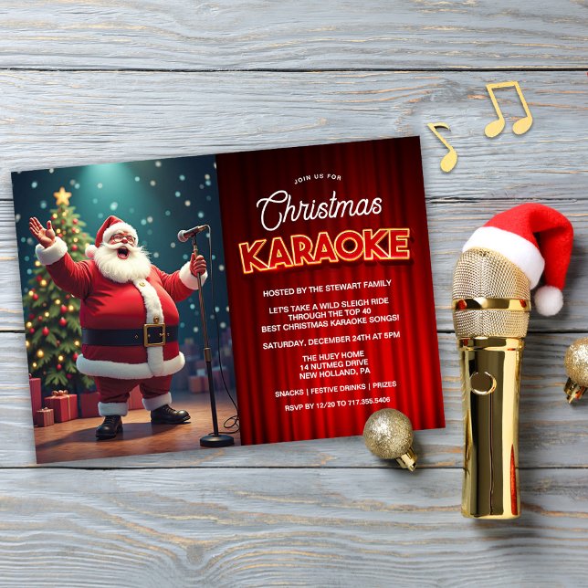 Invitation à la fête de Noël avec karaoke (Créateur téléchargé)