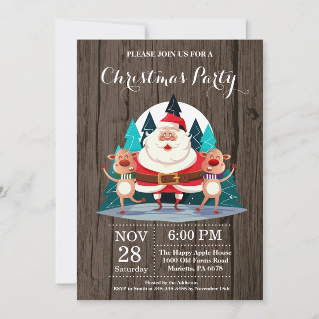 Invitation à la fête de Noël avec le Père Noël (Devant)