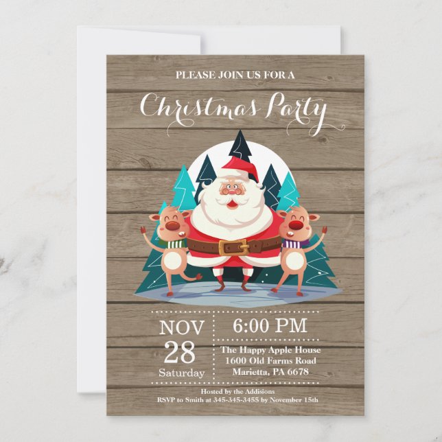 Invitation à la fête de Noël avec le Père Noël (Devant)