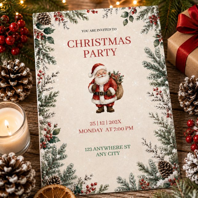 Invitation à la fête de Noël avec le Père Noël (Créateur téléchargé)
