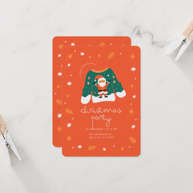 Invitation à la fête de Noël avec le Père Noël (Devant/Arrière en situation)