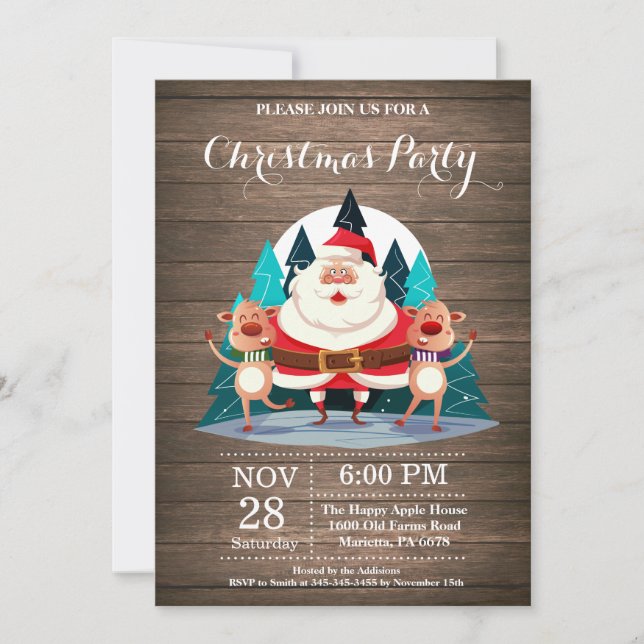 Invitation à la fête de Noël avec le Père Noël (Devant)