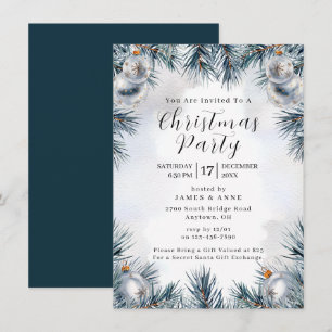 Invitation à la fête de Noël Blue Pine